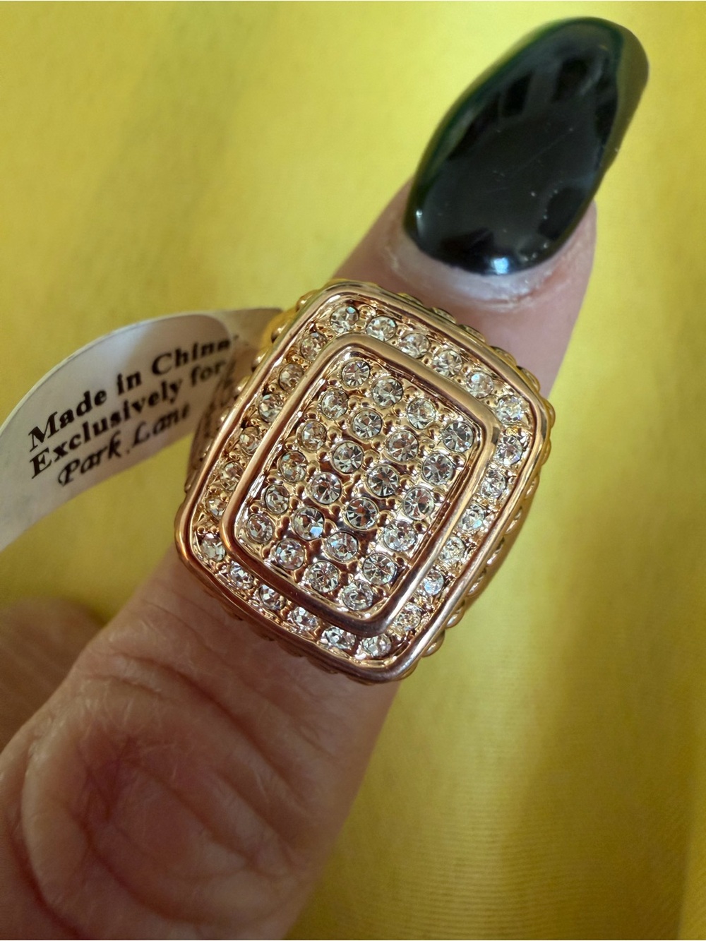 Park Lane Gold-Tone Austrian Crystal Statement Ring Size 6 NWT